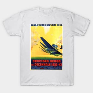 Italy Decennial Air Cruise 1933 Advertisement Vintage Aviation T-Shirt